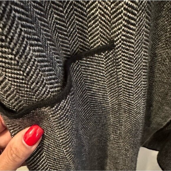 Christian Siriano Gray Herringbone Open Front Cardigan Women’s XS Cozy Chic - Picture 5 of 11